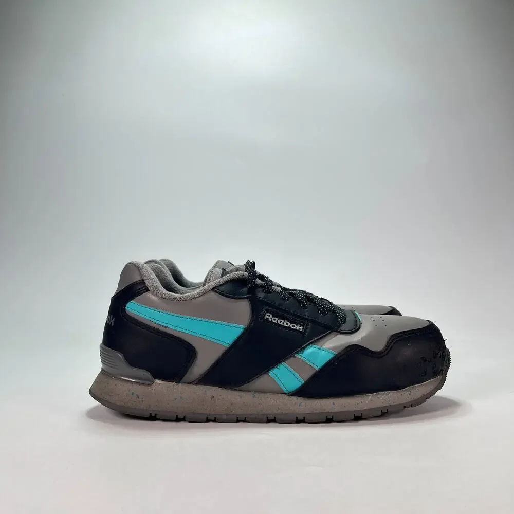 Reebok Harman Grey Teal Black Composite Steel Toe Work Shoes RB982 Womens Sz 10W